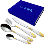 Набор столовых приборов 24 предмета Loewe LW-24002 blue Столовые приборы