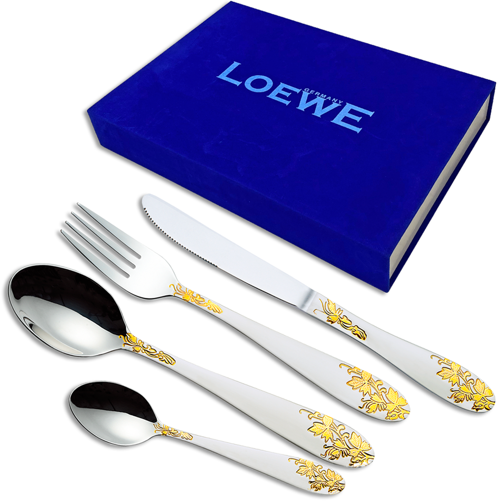 Набор столовых приборов 24 предмета Loewe LW-24002 blue Столовые приборы
