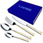 Набор столовых приборов 24 предмета Loewe LW-24004 blue Столовые приборы