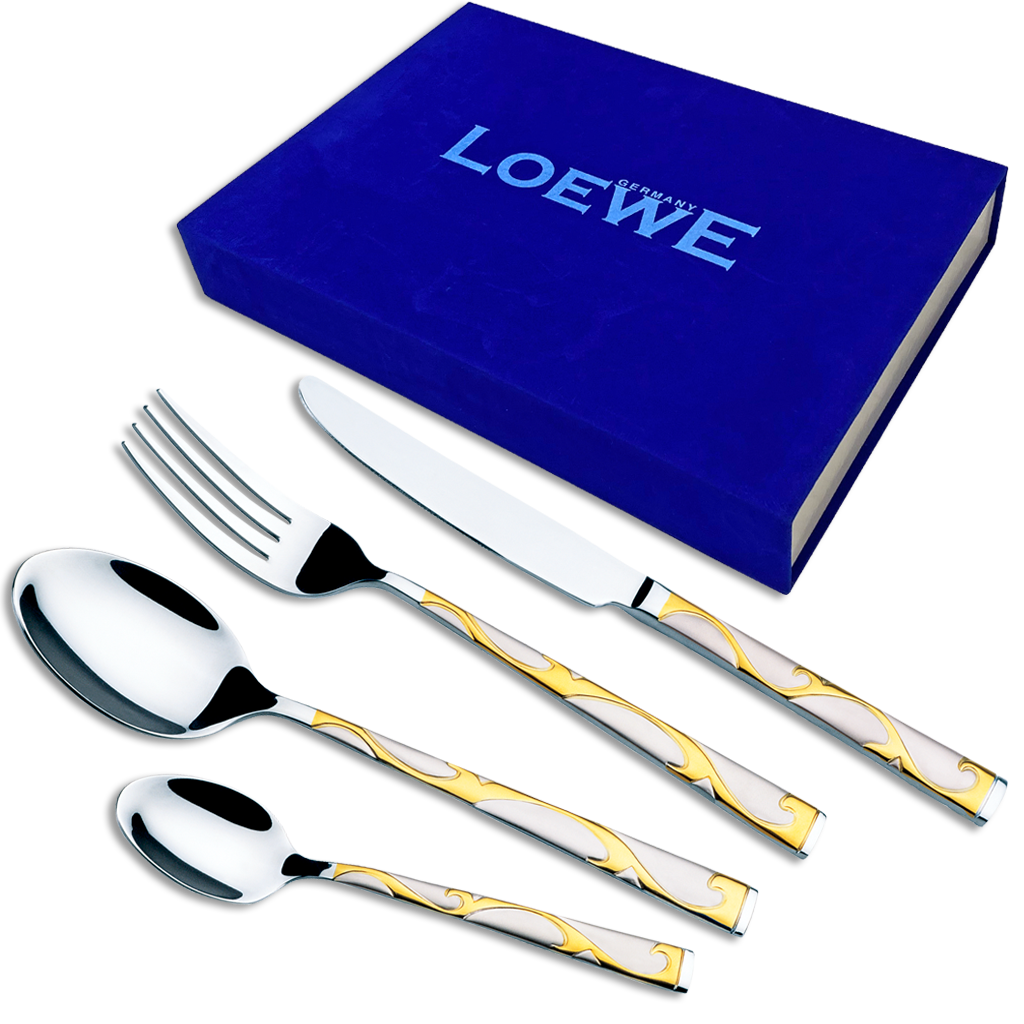 Набор столовых приборов 24 предмета Loewe LW-24004 blue Столовые приборы
