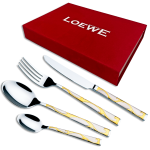 Набор столовых приборов 24 предмета Loewe LW-24004 red Столовые приборы