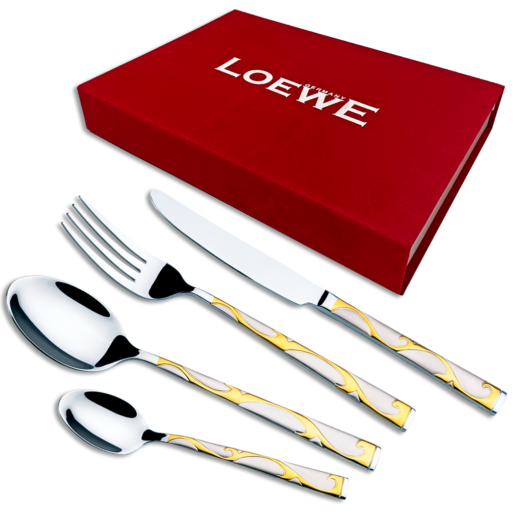 Набор столовых приборов 24 предмета Loewe LW-24004 red Столовые приборы
