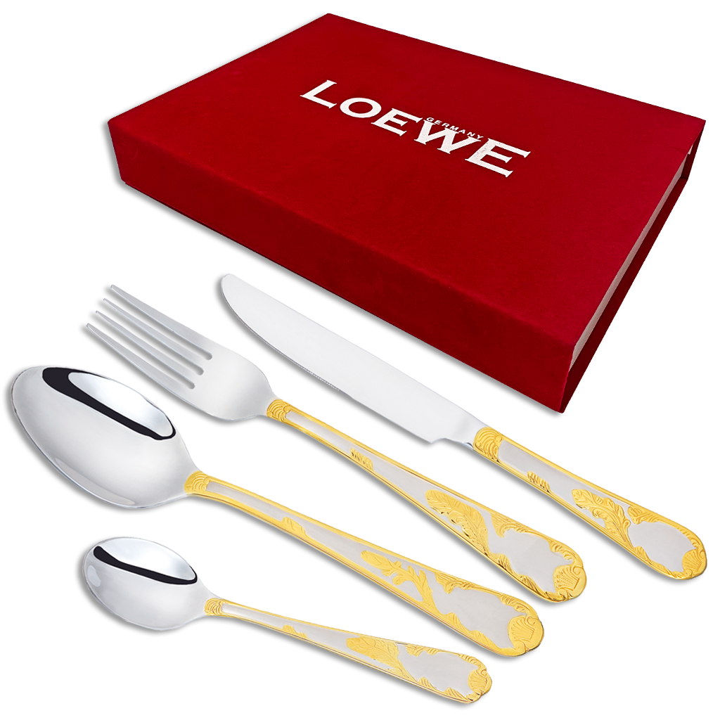 Набор столовых приборов 24 предмета Loewe LW-24007 red Столовые приборы